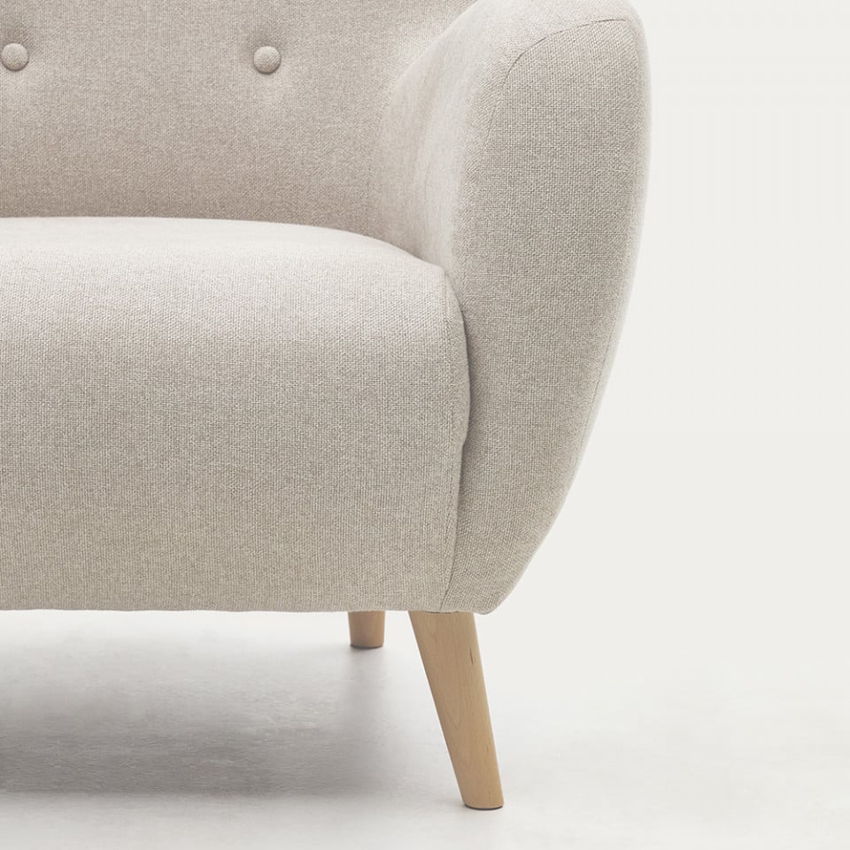Fotoliu bej din textil Patio Kave Home
