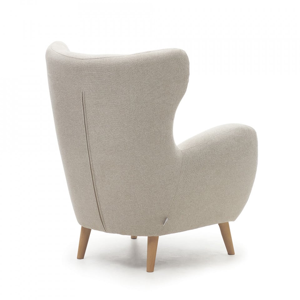 Fotoliu bej din textil Patio Kave Home