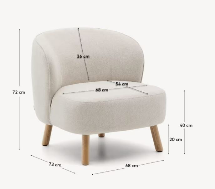 Fotoliu bej din textil Ulit Chenille Kave Home