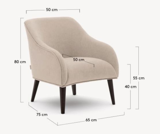 Fotoliu bej/maro wenge din textil Bobly Kave Home