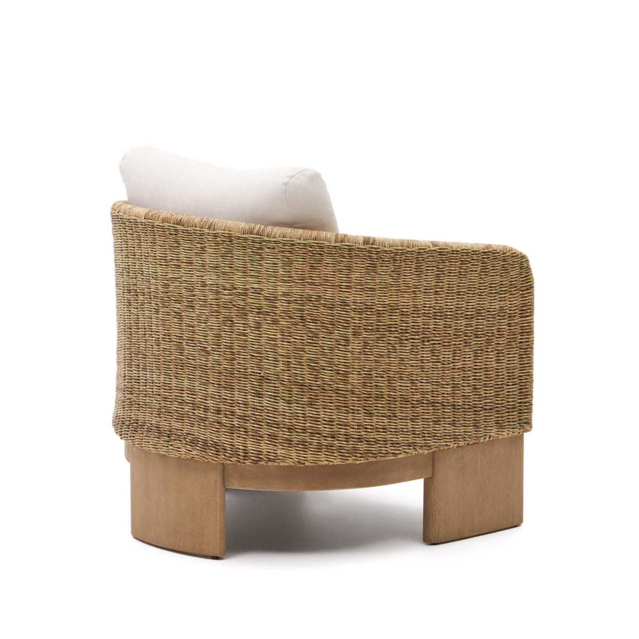 Fotoliu crem/maro din textil Xoriguer Kave Home