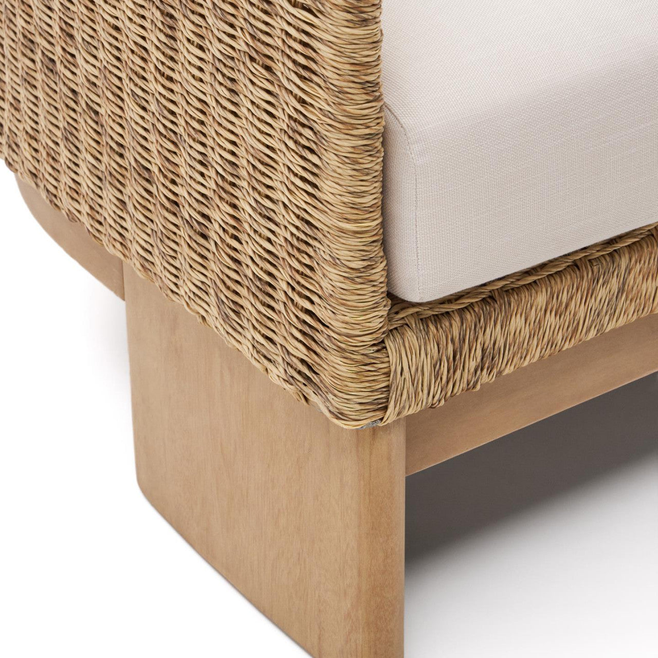 Fotoliu crem/maro din textil Xoriguer Kave Home