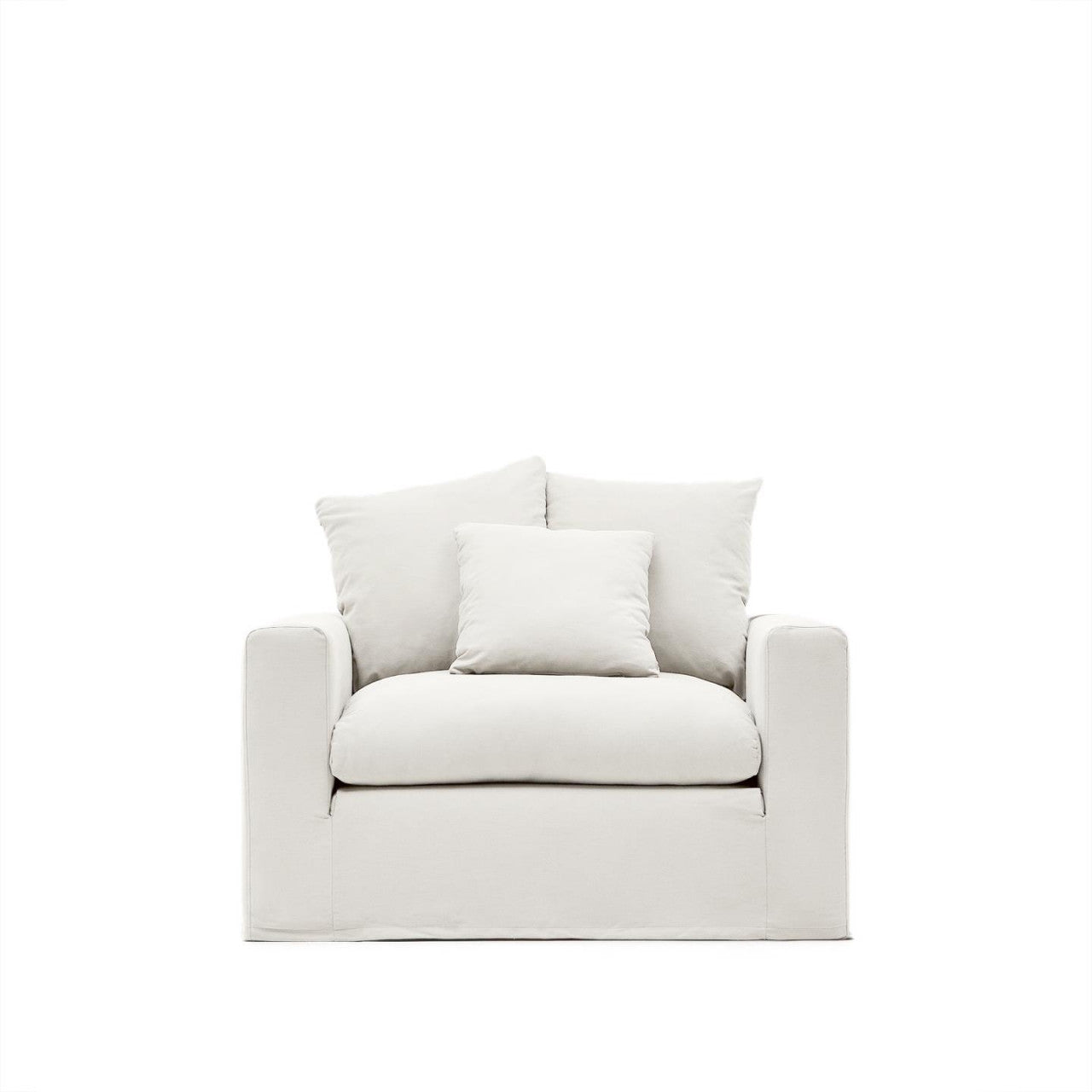 Fotoliu ecru din textil Nora Extra Kave Home