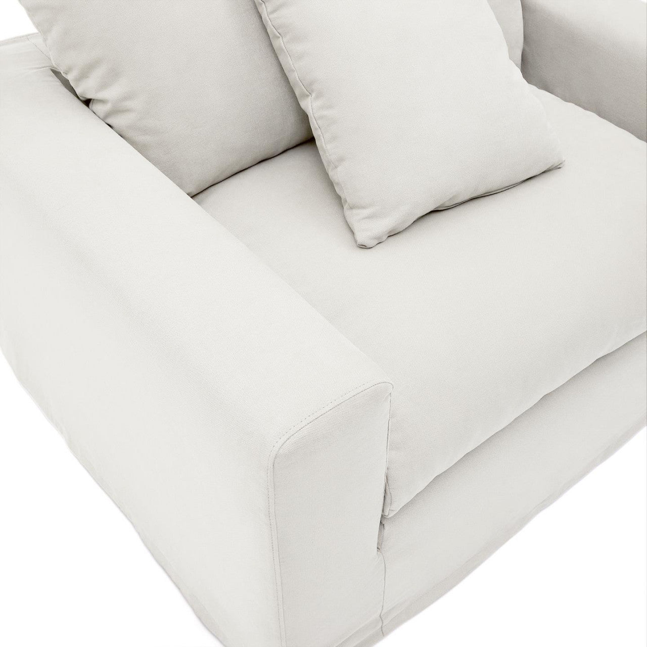 Fotoliu ecru din textil Nora Extra Kave Home