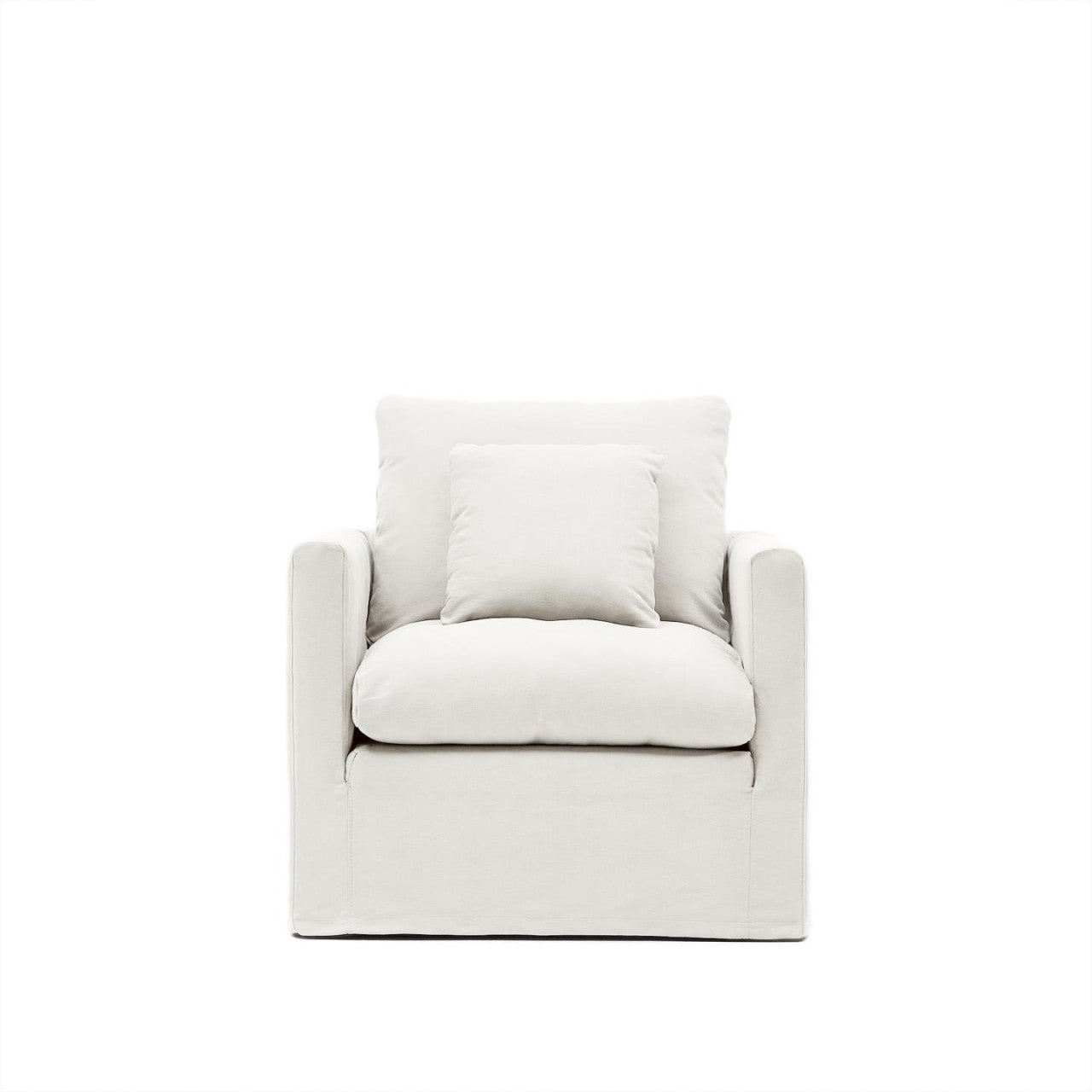 Fotoliu ecru din textil Nora Kave Home