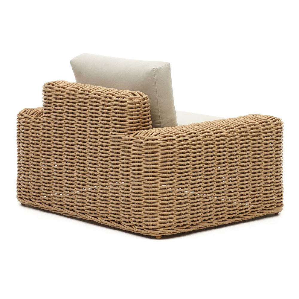 Fotoliu exterior alb/bej din textil Portlligat Kave Home