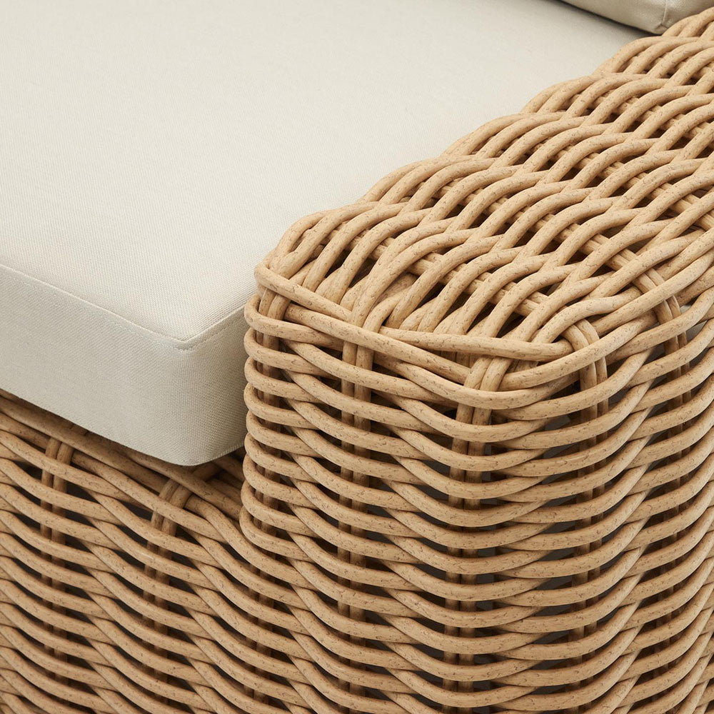 Fotoliu exterior alb/bej din textil Portlligat Kave Home