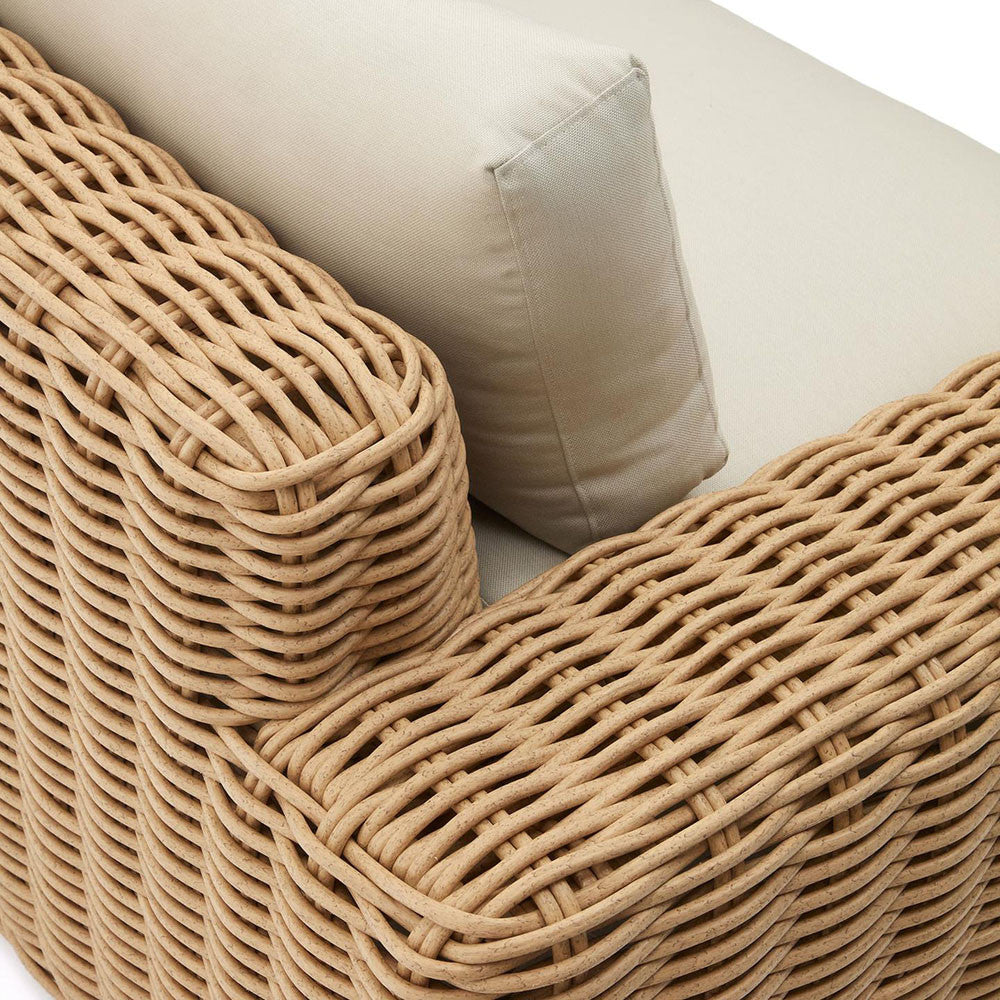 Fotoliu exterior alb/bej din textil Portlligat Kave Home