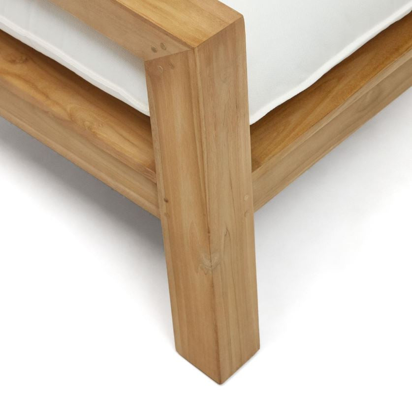 Fotoliu exterior alb/maro din textil Forcanera Kave Home