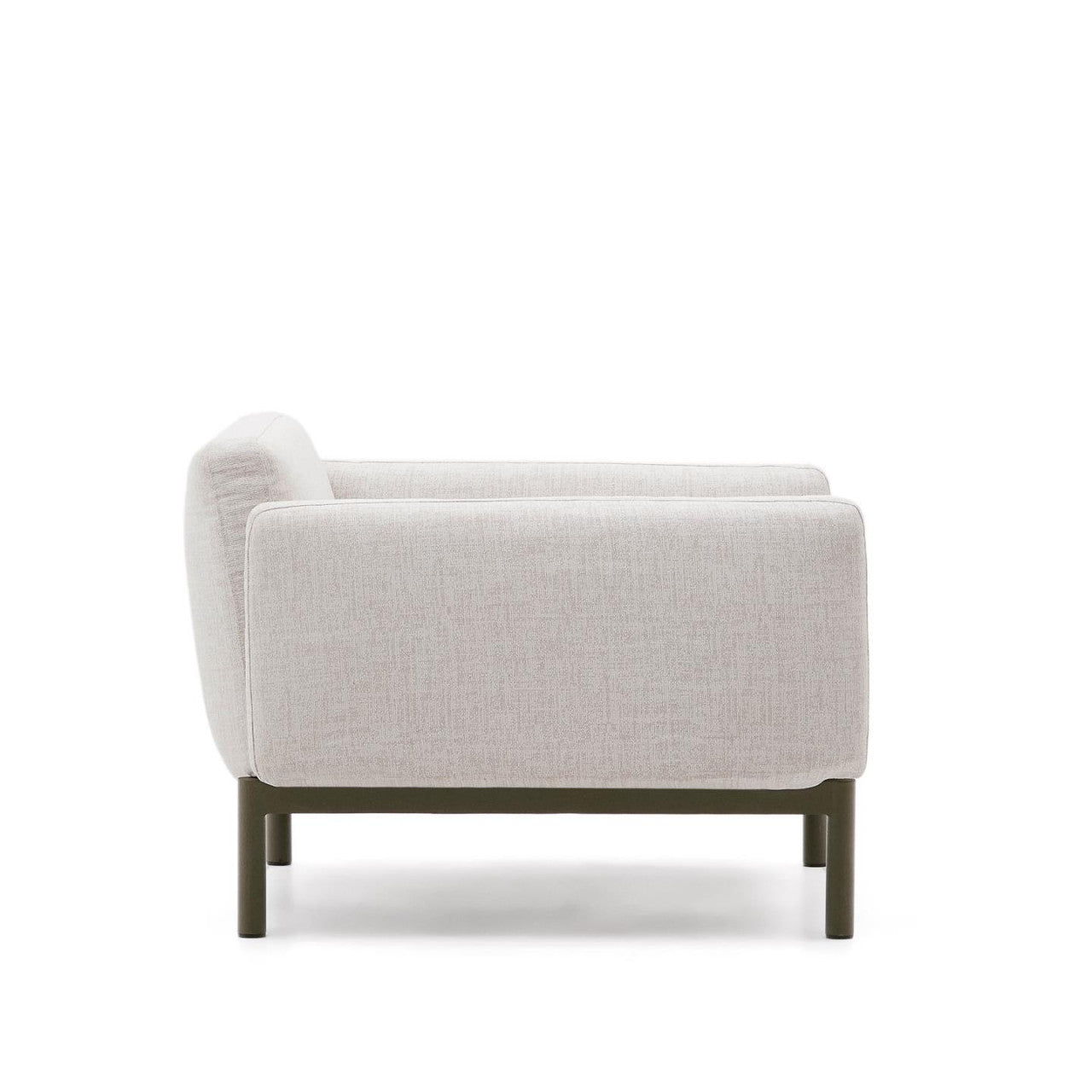 Fotoliu exterior alb/verde din textil Sorells Kave Home