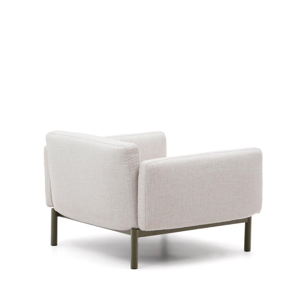 Fotoliu exterior alb/verde din textil Sorells Kave Home