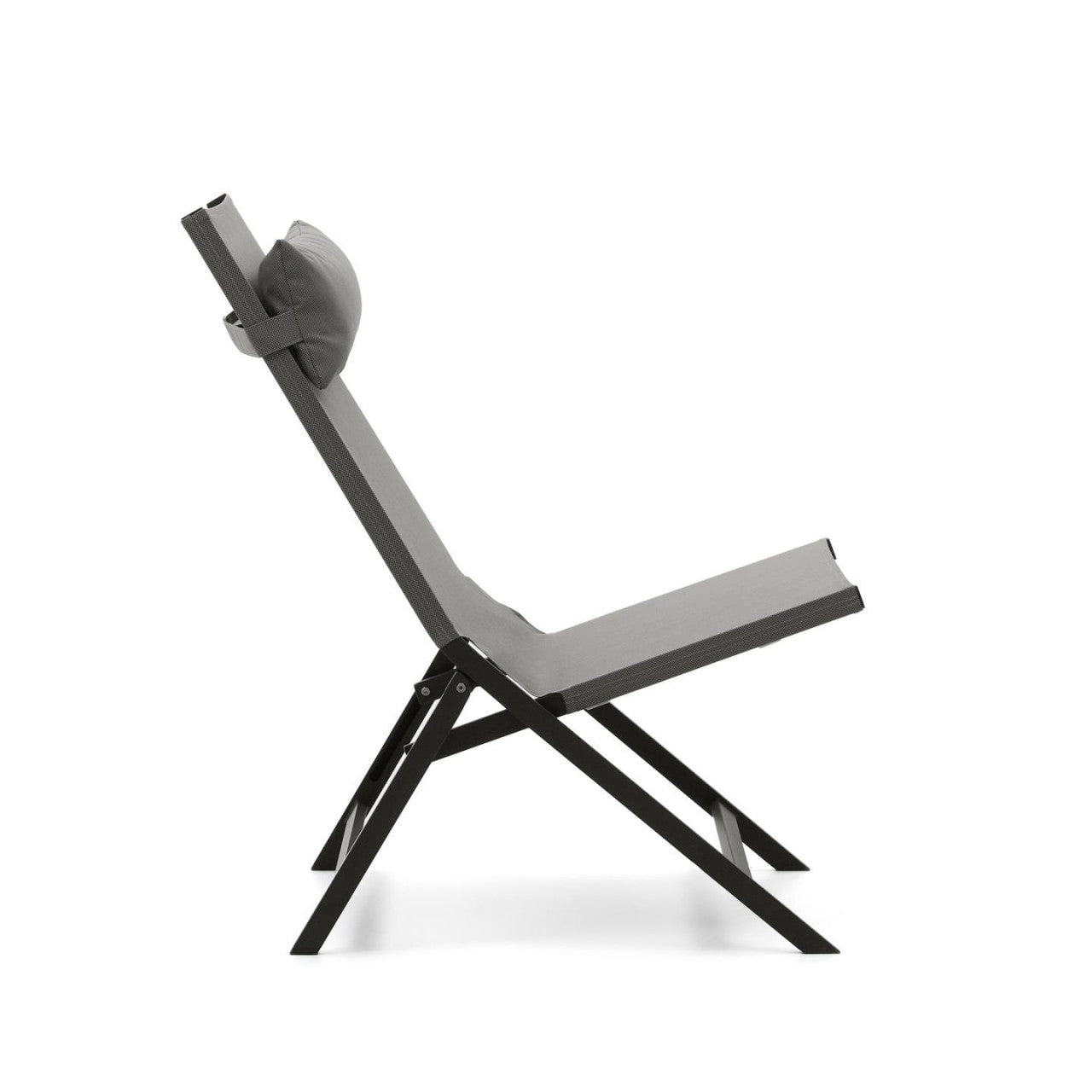 Fotoliu exterior pliabil negru din metal Canutells Kave Home