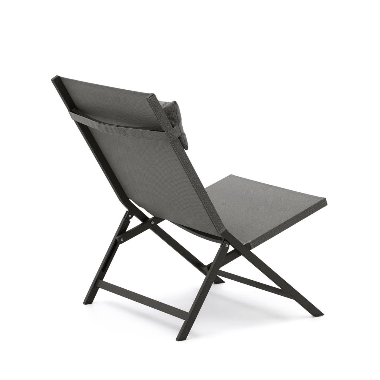Fotoliu exterior pliabil negru din metal Canutells Kave Home
