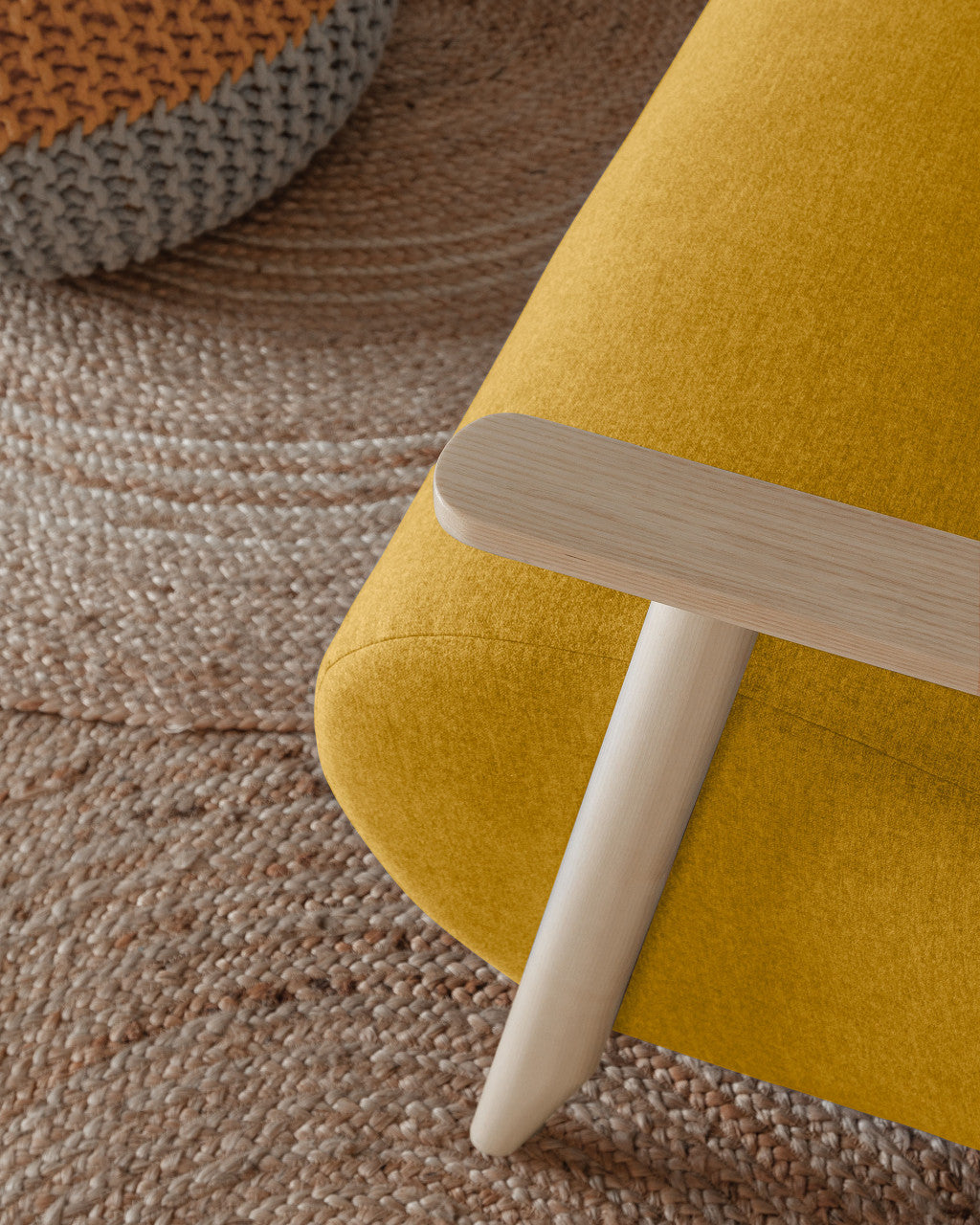 Fotoliu galben mustar din textil Meghan Kave Home