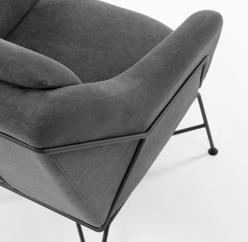 Fotoliu gri grafit din textil Brida Kave Home