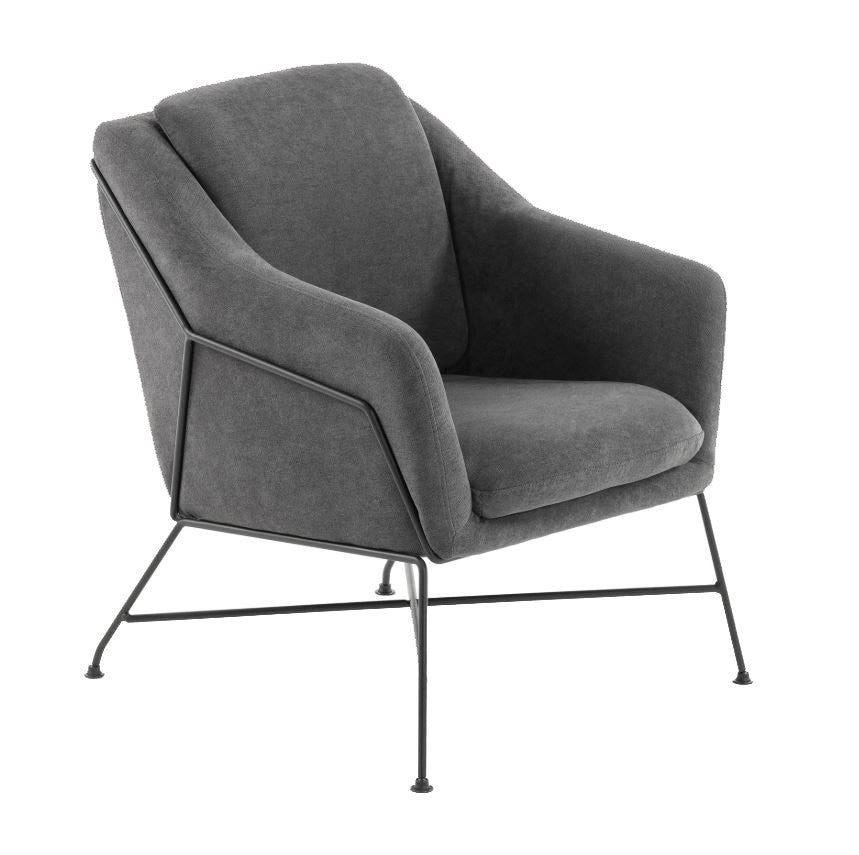 Fotoliu gri grafit din textil Brida Kave Home
