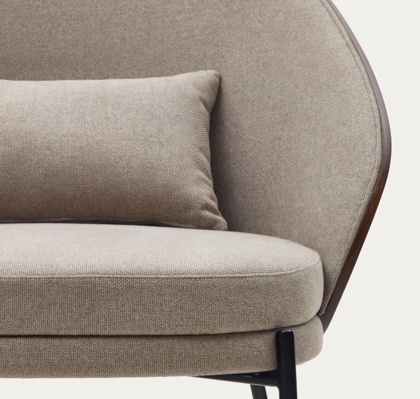 Fotoliu maro din textil Eamy Kave Home