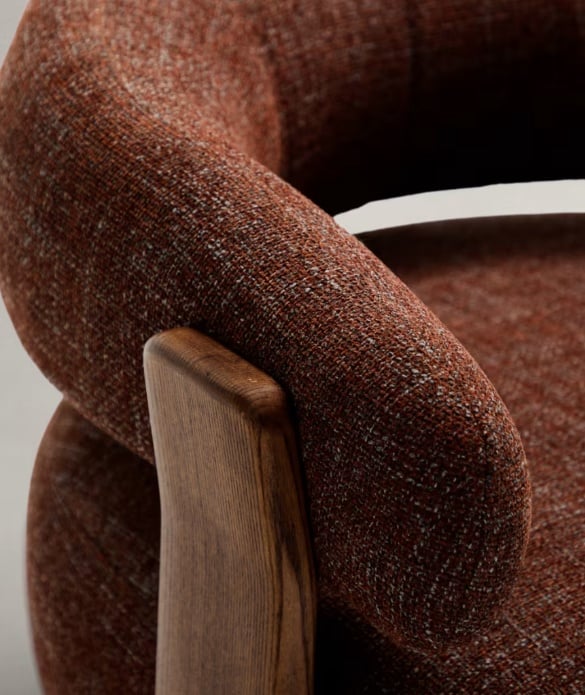 Fotoliu maro din textil Granite Chenille Kave Home