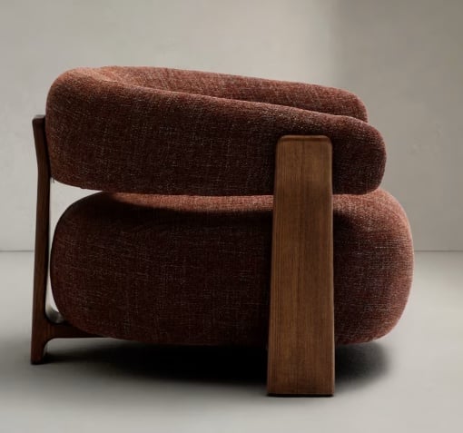 Fotoliu maro din textil Granite Chenille Kave Home