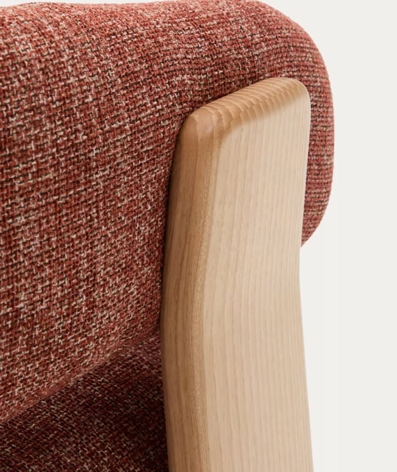 Fotoliu maro teracota din textil Granite Chenille Light Kave Home