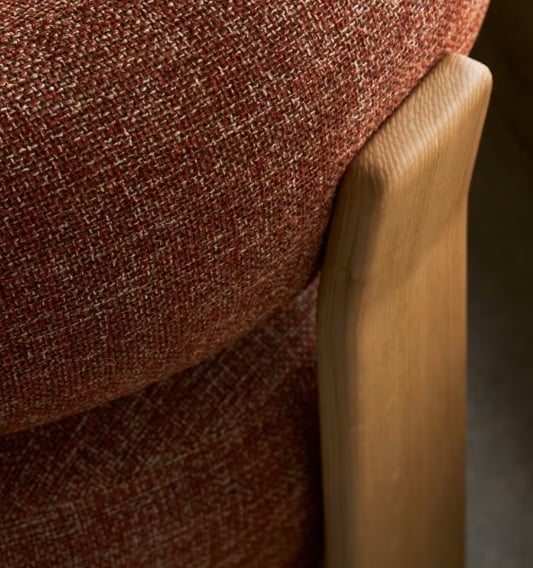 Fotoliu maro teracota din textil Granite Chenille Light Kave Home