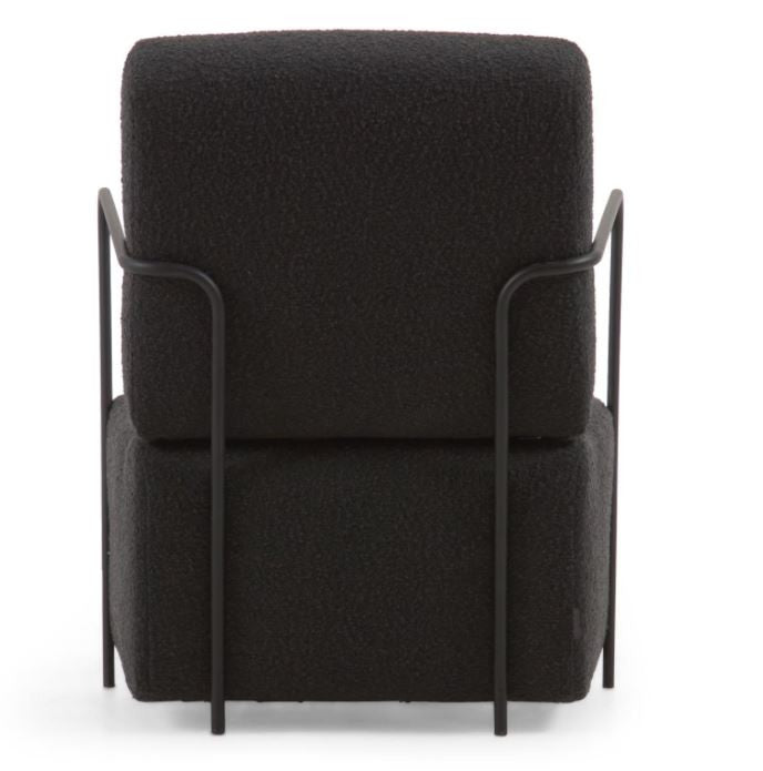 Fotoliu negru din textil Gamer Shearling Kave Home