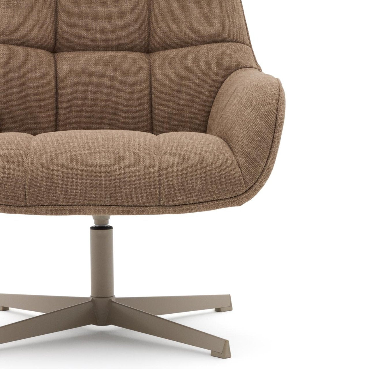 Fotoliu rotativ maro deschis/gri din textil Jaspe Kave Home