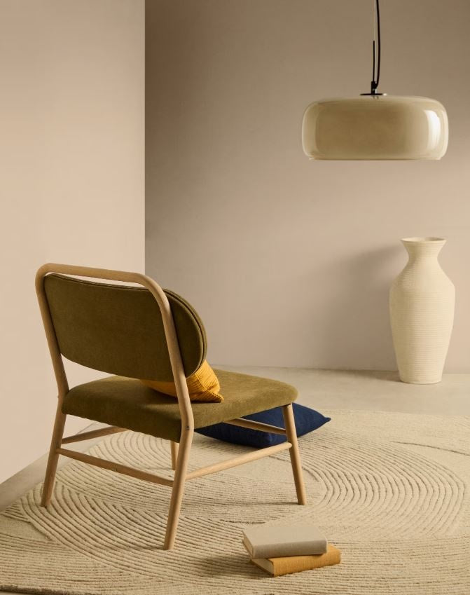 Fotoliu verde din textil Helda Kave Home