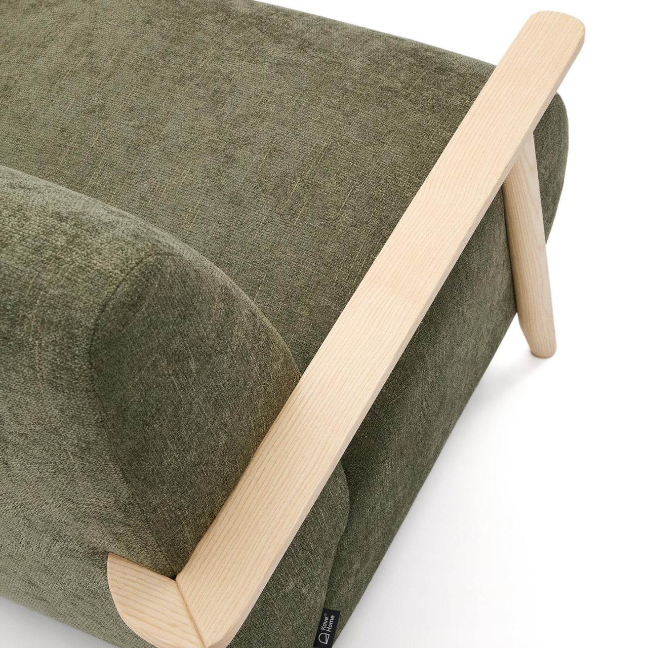 Fotoliu verde/maro deschis din textil Meghan Chenille Kave Home