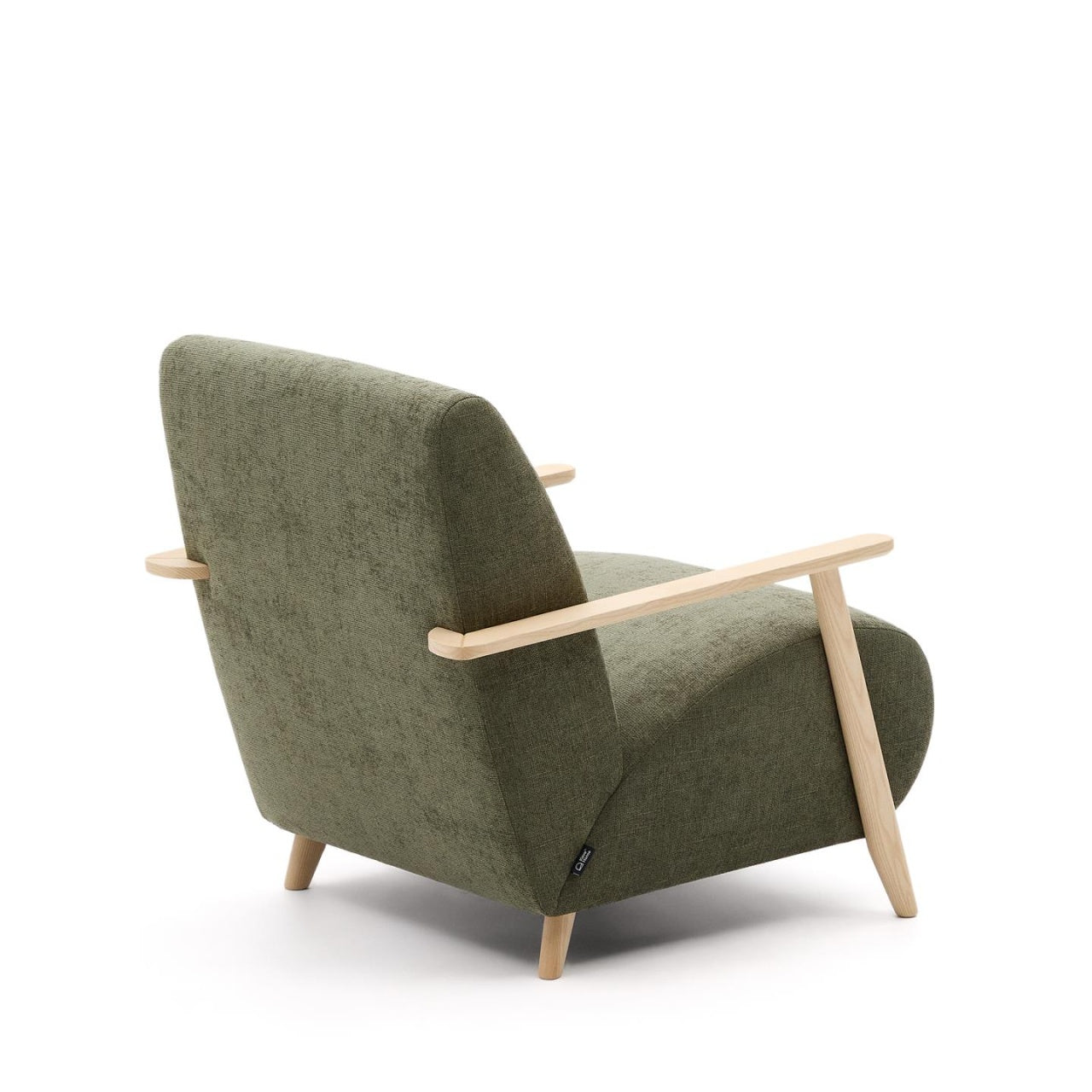 Fotoliu verde/maro deschis din textil Meghan Chenille Kave Home