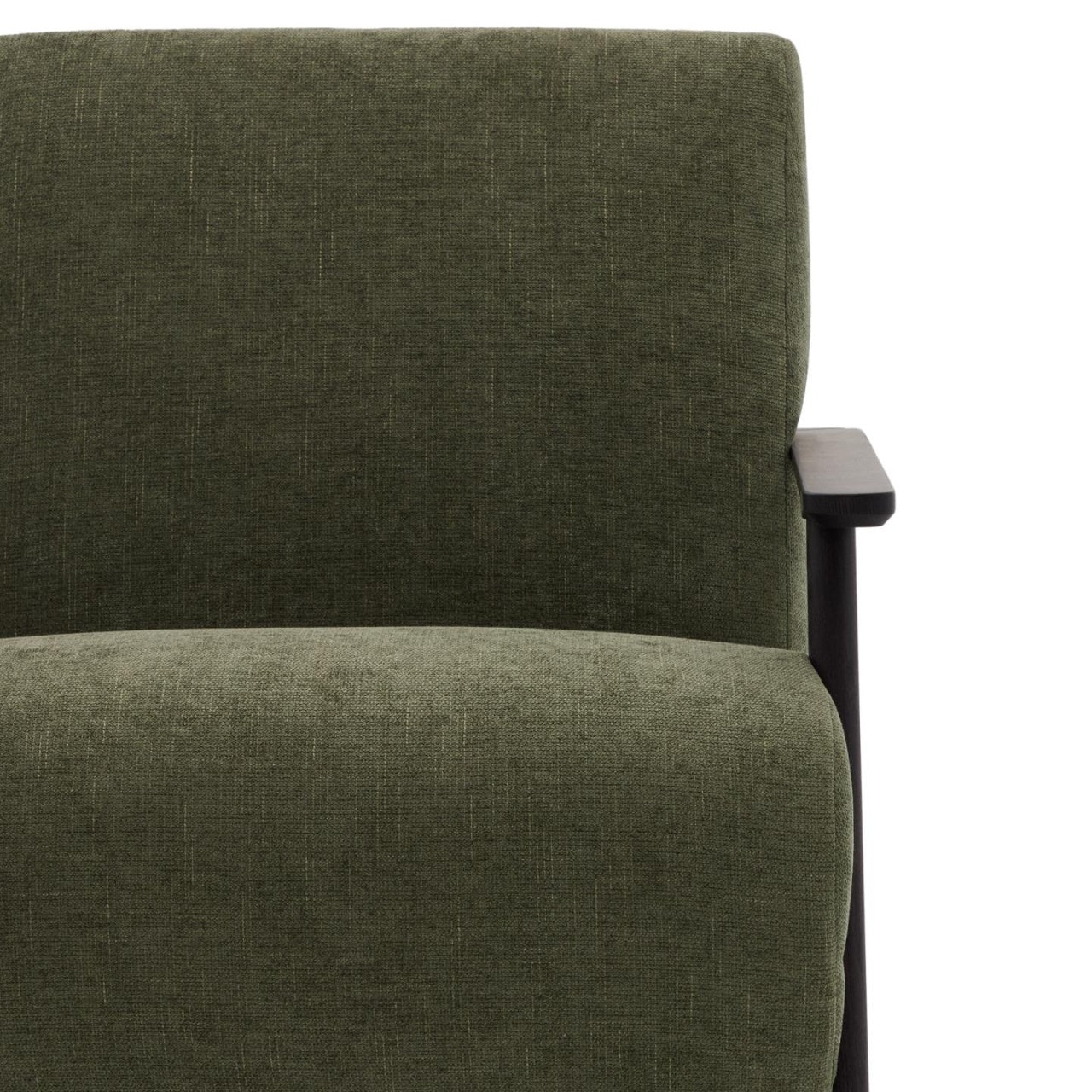 Fotoliu verde/maro wenge din textil Meghan Chenille Kave Home