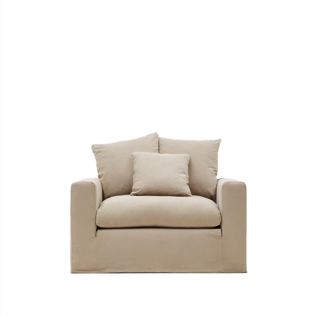 Husa pentru fotoliu grej din textil 140 cm Nora Kave Home