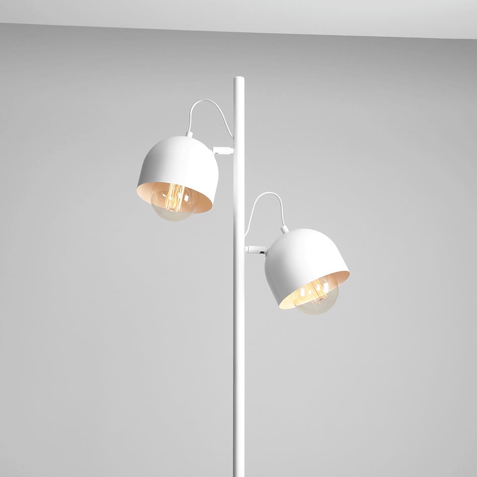 Lampadar alb din metal cu 2 becuri 161 cm Beryl Aldex