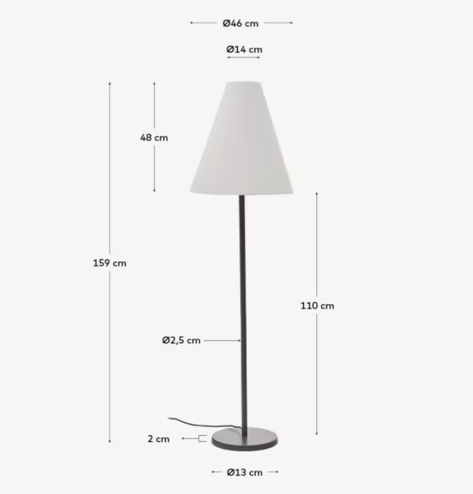 Lampadar alb/verde din metal 160 cm Navat Kave Home