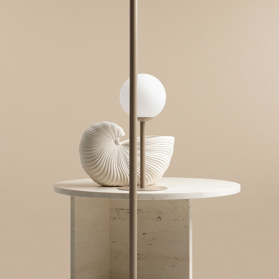 Lampadar bej din metal 162 cm Pinne Aldex