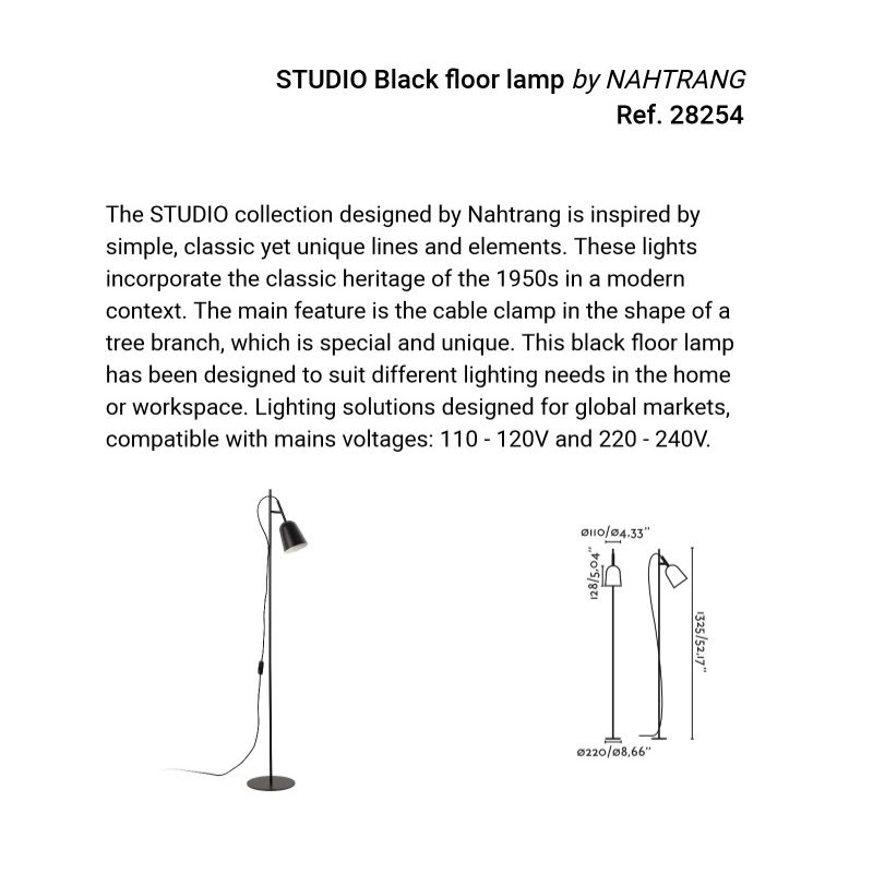 Lampadar, Lampa de podea design modern Studio negru