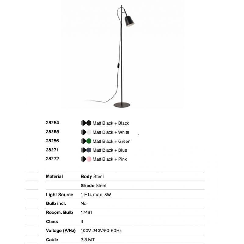 Lampadar, Lampa de podea design modern Studio negru
