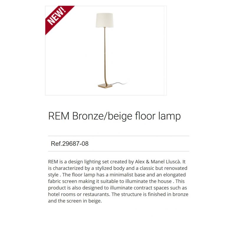Lampadar / Lampa de podea eleganta design clasic REM bronz/bej