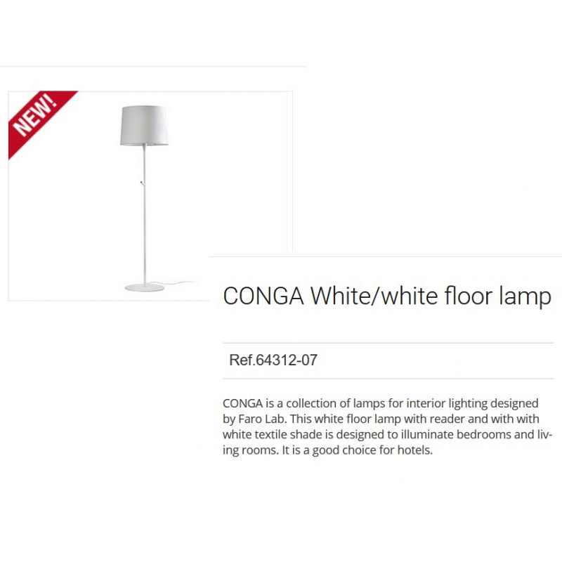 Lampadar / Lampa de podea modern design elegant CONGA alb