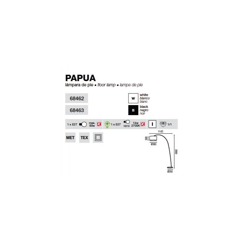 Lampadar, lampa de podea Papua