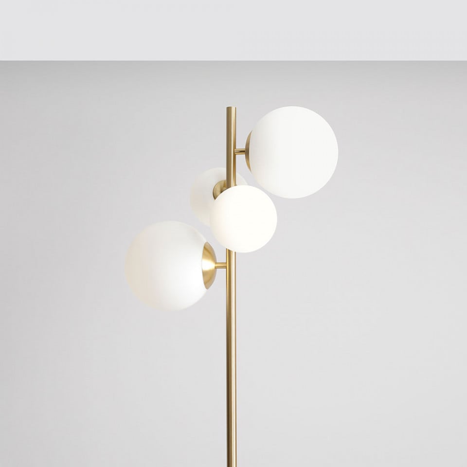 Lampadar maro alama/alb din metal cu 4 becuri 161 cm Bloom Aldex