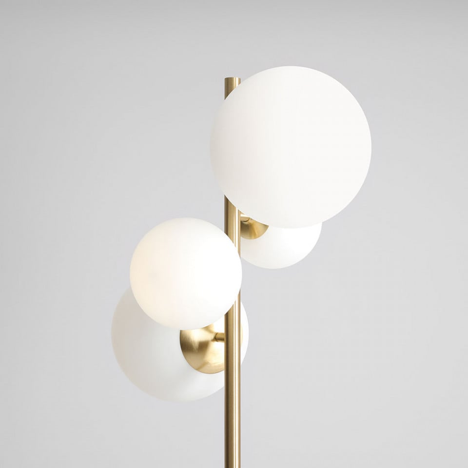 Lampadar maro alama/alb din metal cu 4 becuri 161 cm Bloom Aldex