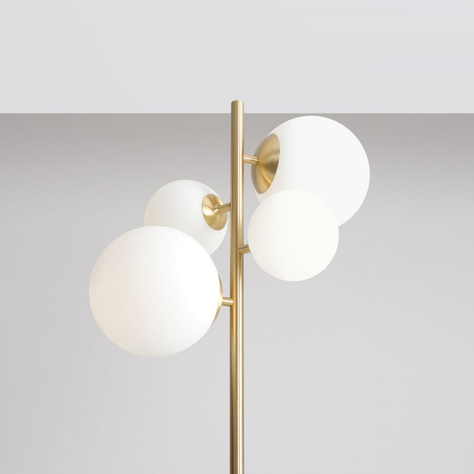 Lampadar maro alama/alb din metal cu 4 becuri 161 cm Bloom Aldex