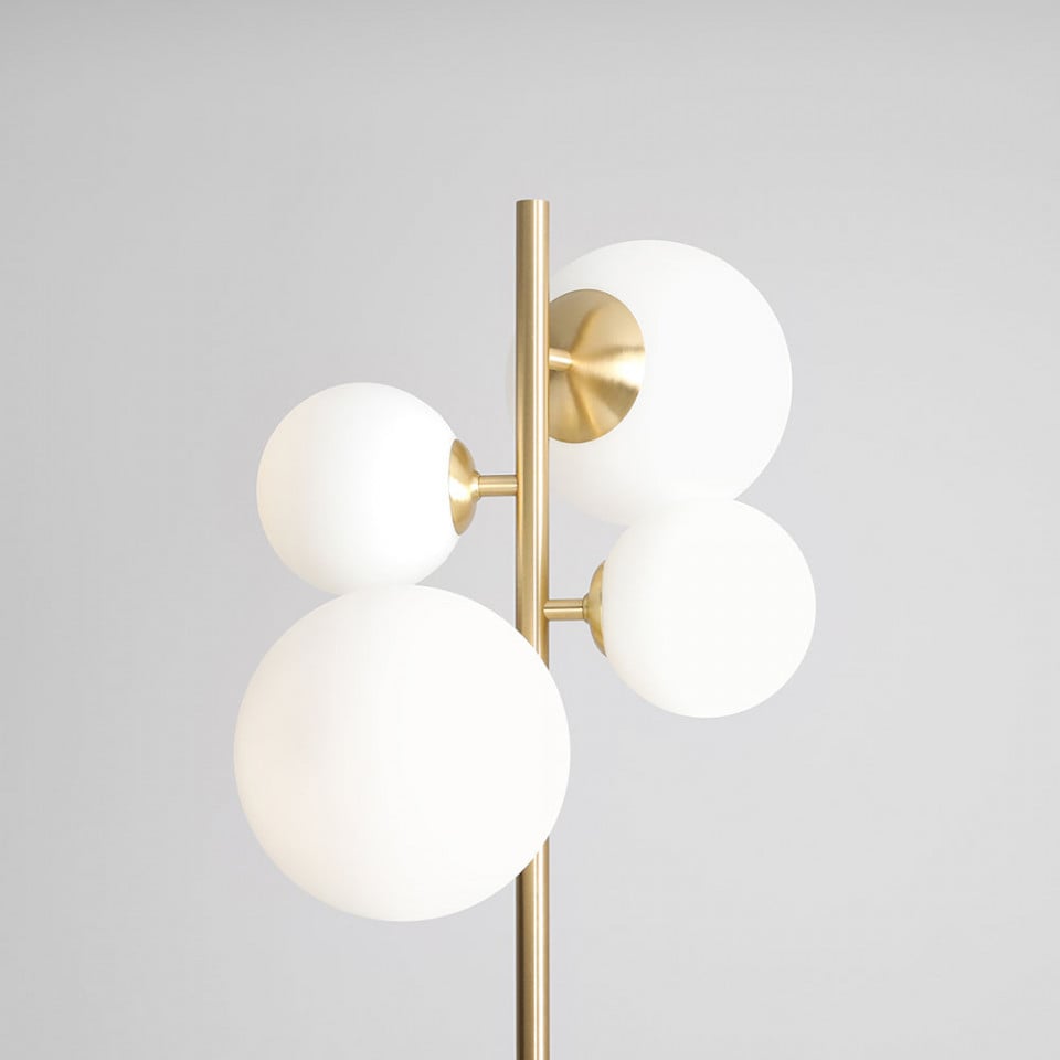 Lampadar maro alama/alb din metal cu 4 becuri 161 cm Bloom Aldex
