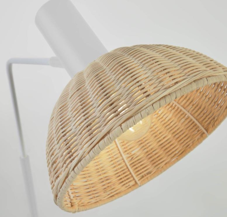 Lampadar maro/alb din ratan 158 cm Damila Kave Home