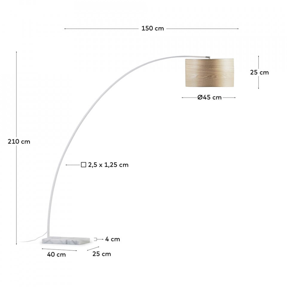 Lampadar maro din metal 210 cm Juhe Kave Home