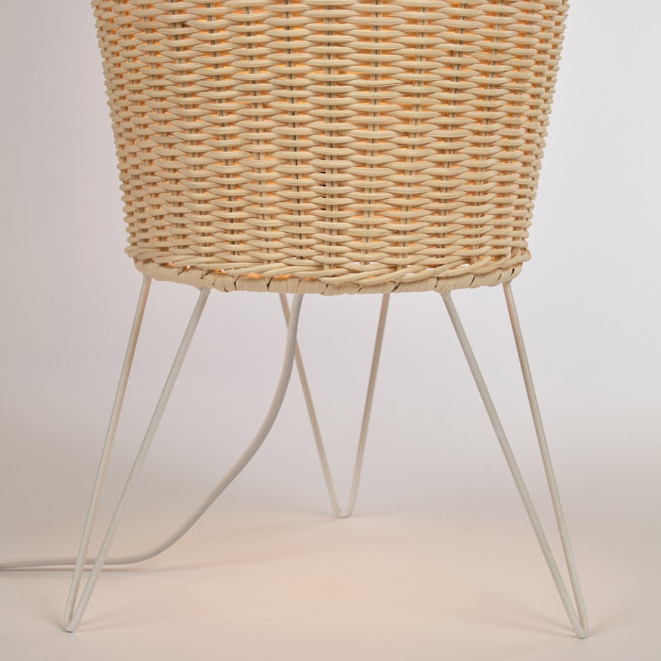 Lampadar maro din ratan 120 cm Kamaria Kave Home