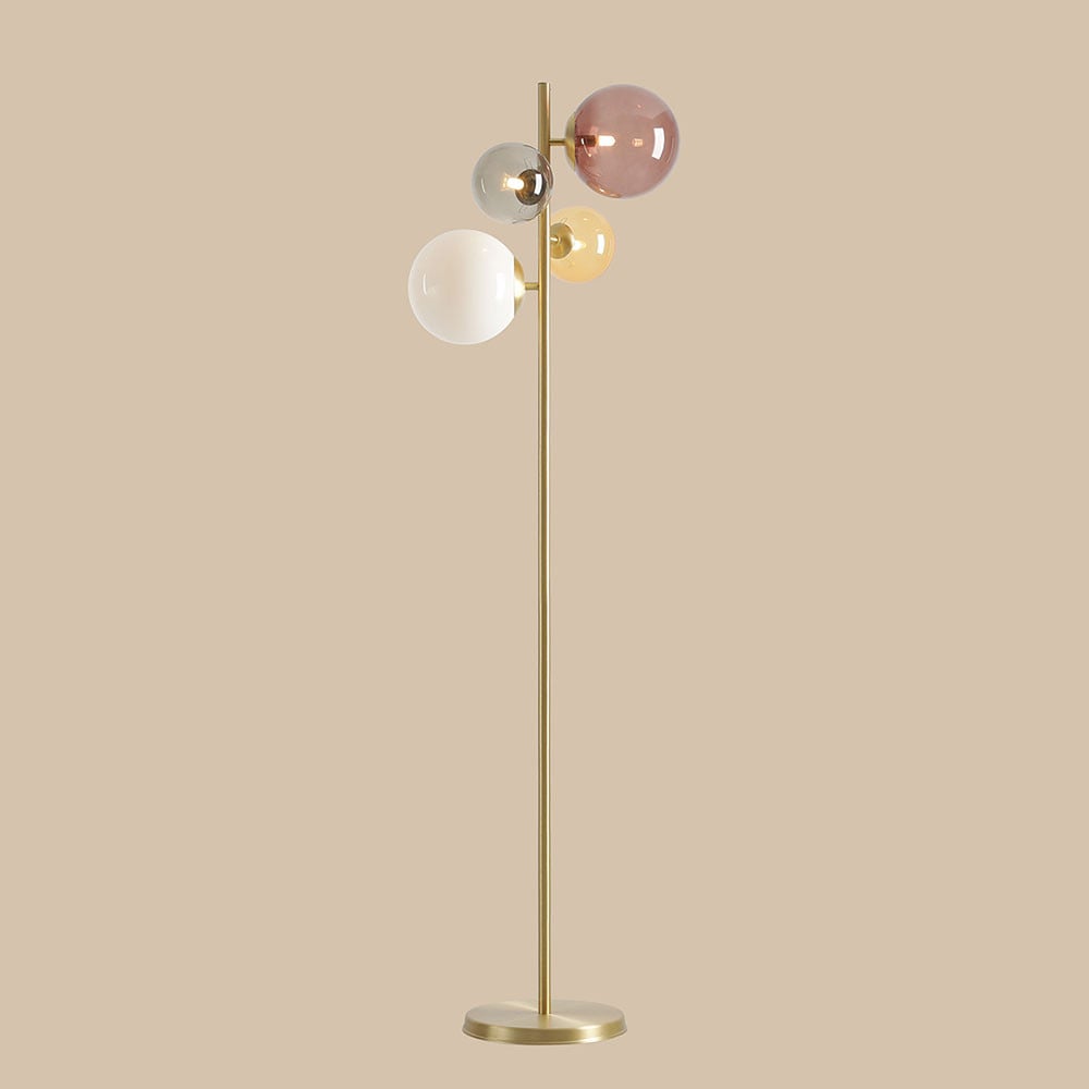 Lampadar multicolor din sticla cu 4 becuri 161 cm Bloom Aldex