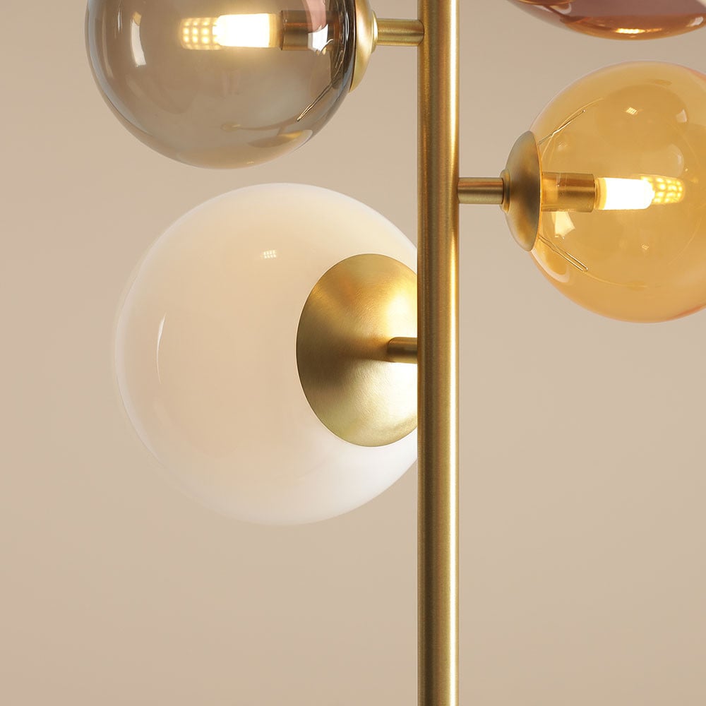 Lampadar multicolor din sticla cu 4 becuri 161 cm Bloom Aldex