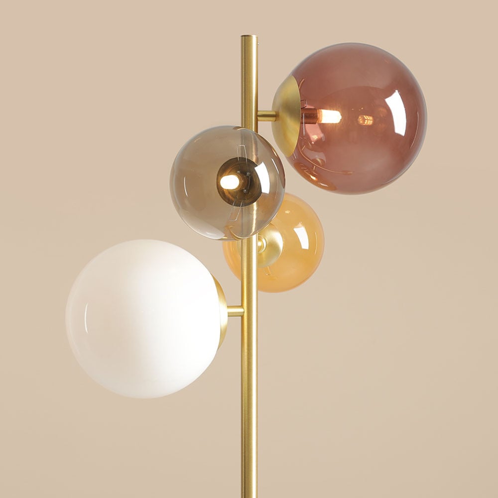 Lampadar multicolor din sticla cu 4 becuri 161 cm Bloom Aldex